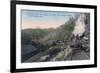 Lumberjacks Carrying Logs over Gulch by Cable - Fort Bragg, CA-Lantern Press-Framed Premium Giclee Print