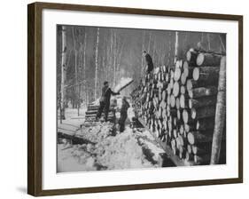 Lumbermen at Lumber Camp in Newfoundland-Carl Mydans-Framed Photographic Print