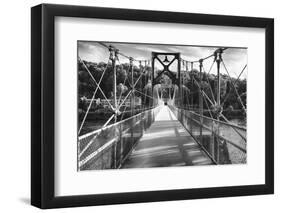 Lumberville-Raven Rock Pedestrian Brudge  New Jersey Side-George Oze-Framed Photographic Print