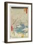 Lumberyard in Fukagawa, August 1856-Utagawa Hiroshige-Framed Giclee Print