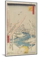 Lumberyard in Fukagawa, August 1856-Utagawa Hiroshige-Mounted Giclee Print