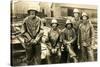 Lumberyard Workers in Rain Gear-null-Stretched Canvas