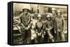 Lumberyard Workers in Rain Gear-null-Framed Stretched Canvas