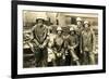 Lumberyard Workers in Rain Gear-null-Framed Art Print