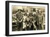 Lumberyard Workers in Rain Gear-null-Framed Premium Giclee Print