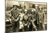 Lumberyard Workers in Rain Gear-null-Mounted Premium Giclee Print