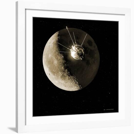 Luna 1 Spacecraft At the Moon, 1959-Detlev Van Ravenswaay-Framed Photographic Print