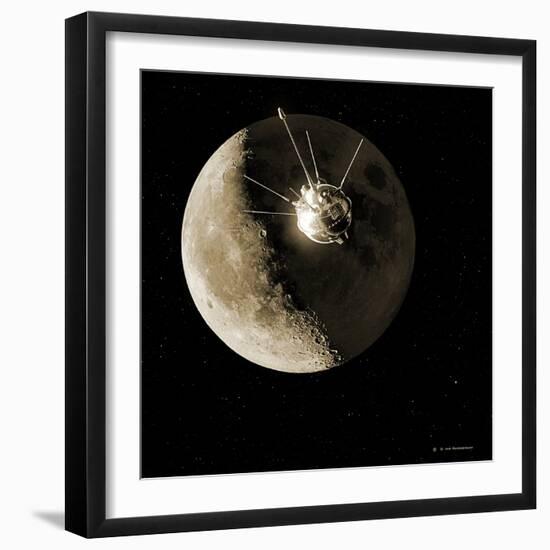 Luna 1 Spacecraft At the Moon, 1959-Detlev Van Ravenswaay-Framed Photographic Print