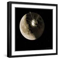 Luna 1 Spacecraft At the Moon, 1959-Detlev Van Ravenswaay-Framed Photographic Print