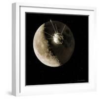 Luna 1 Spacecraft At the Moon, 1959-Detlev Van Ravenswaay-Framed Photographic Print