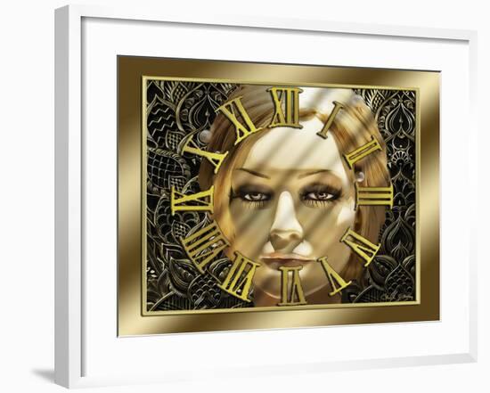 Luna Art Deco Clock-Art Deco Designs-Framed Giclee Print