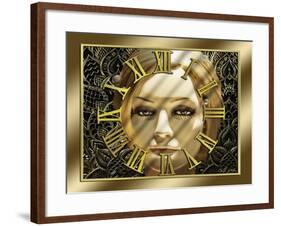 Luna Art Deco Clock-Art Deco Designs-Framed Giclee Print