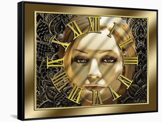 Luna Art Deco Clock-Art Deco Designs-Framed Stretched Canvas