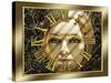 Luna Art Deco Clock-Art Deco Designs-Stretched Canvas