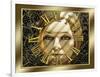 Luna Art Deco Clock-Art Deco Designs-Framed Giclee Print