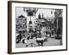 Luna Park and Rides at Coney Island, NY Photograph - Coney Island, NY-Lantern Press-Framed Art Print