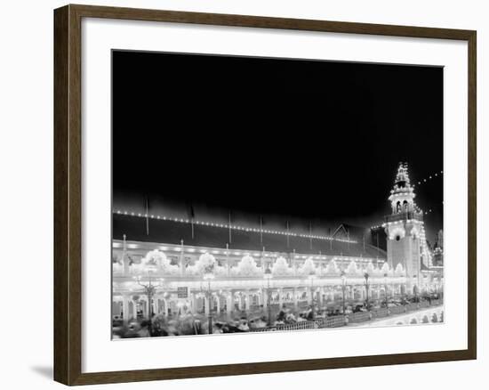 Luna Park at Night, Coney Island, N.Y.-null-Framed Photo