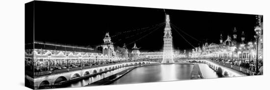 Luna Park at Night, Coney Island-null-Stretched Canvas