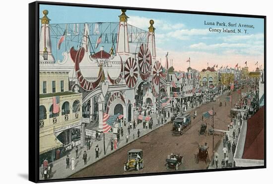 Luna Park, Coney Island, New York-null-Framed Stretched Canvas