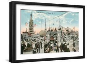 Luna Park, Coney Island, New York-null-Framed Art Print