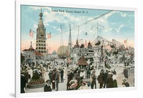 Luna Park, Coney Island, New York-null-Framed Art Print