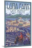 Luna Park Scene, Seattle, Washington-Lantern Press-Mounted Art Print