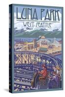 Luna Park Scene, Seattle, Washington-Lantern Press-Stretched Canvas