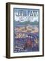 Luna Park Scene, Seattle, Washington-Lantern Press-Framed Art Print