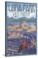 Luna Park Scene, Seattle, Washington-Lantern Press-Stretched Canvas