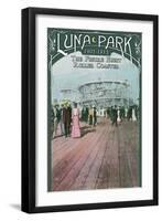 Luna Park - West Seattle, WA - Figure Eight Roller Coaster-Lantern Press-Framed Art Print