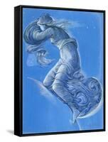 Luna (W/C, Bodycolour, Pencil and Silver Paint on Linen)-Edward Burne-Jones-Framed Stretched Canvas