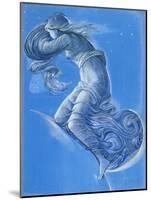 Luna (W/C, Bodycolour, Pencil and Silver Paint on Linen)-Edward Burne-Jones-Mounted Giclee Print