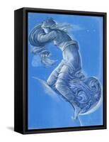 Luna (W/C, Bodycolour, Pencil and Silver Paint on Linen)-Edward Burne-Jones-Framed Stretched Canvas