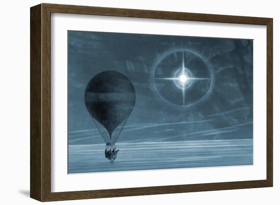 Lunar Glow in Balloon Flight-null-Framed Art Print