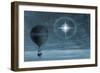 Lunar Glow in Balloon Flight-null-Framed Art Print