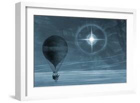 Lunar Glow in Balloon Flight-null-Framed Art Print