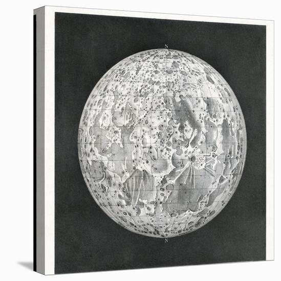 Lunar Map of 1854-Detlev Van Ravenswaay-Stretched Canvas