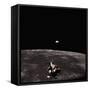 Lunar Module, Earth, and Moon-Michael Collins-Framed Stretched Canvas