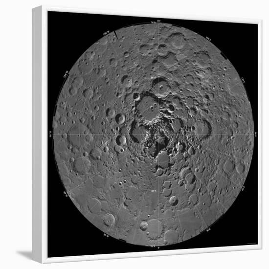 Lunar Mosaic of the North Polar Region of the Moon-Stocktrek Images-Framed Photographic Print