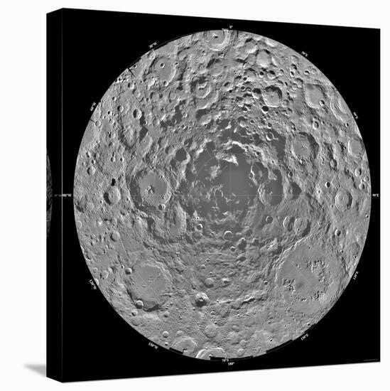 Lunar Mosaic of the South Polar Region of the Moon-Stocktrek Images-Stretched Canvas