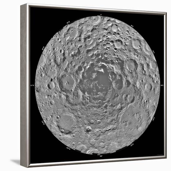 Lunar Mosaic of the South Polar Region of the Moon-Stocktrek Images-Framed Photographic Print