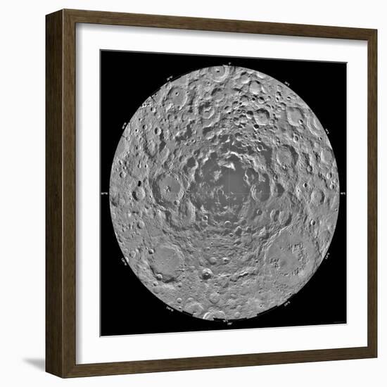 Lunar Mosaic of the South Polar Region of the Moon-Stocktrek Images-Framed Photographic Print