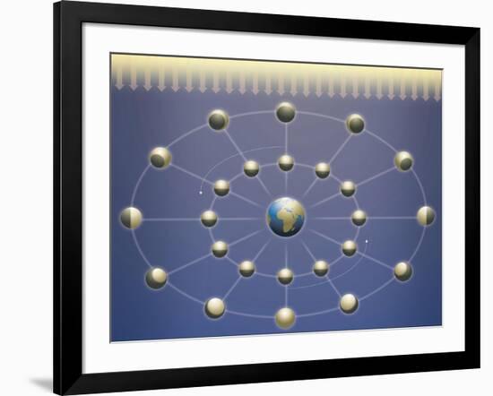 Lunar Phases Diagram-null-Framed Giclee Print