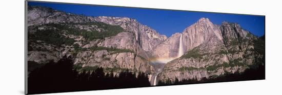 Lunar Rainbow over the Upper and Lower Yosemite Falls, Yosemite National Park, California, USA-null-Mounted Photographic Print