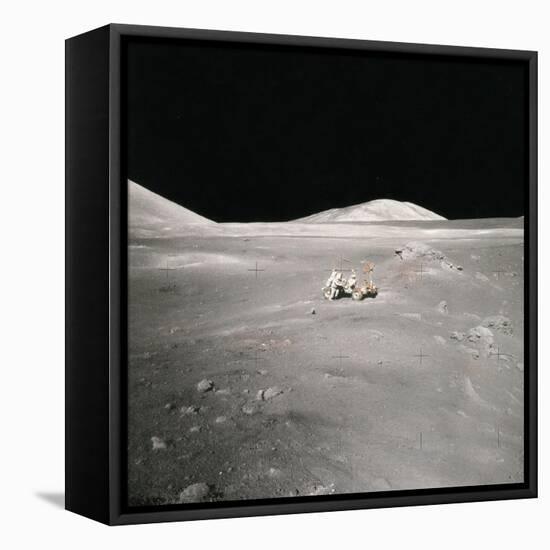 Lunar Rover and Harrison Schmitt, Apollo 17, 1972-Science Source-Framed Stretched Canvas