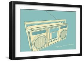 Lunastrella Boombox-John W Golden-Framed Giclee Print