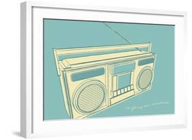 Lunastrella Boombox-John W Golden-Framed Giclee Print