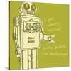 Lunastrella Robot No. 1 (square)-John W Golden-Stretched Canvas