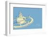 Lunastrella Space Station-John Golden-Framed Art Print