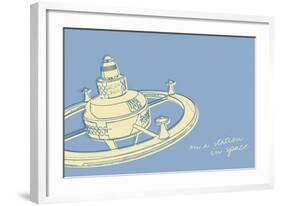 Lunastrella Space Station-John W^ Golden-Framed Art Print